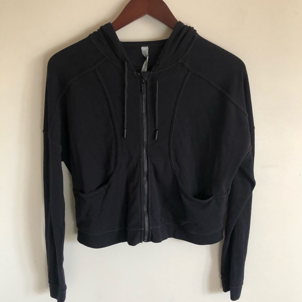 Lululemon Black Cropped Zip Hoodie